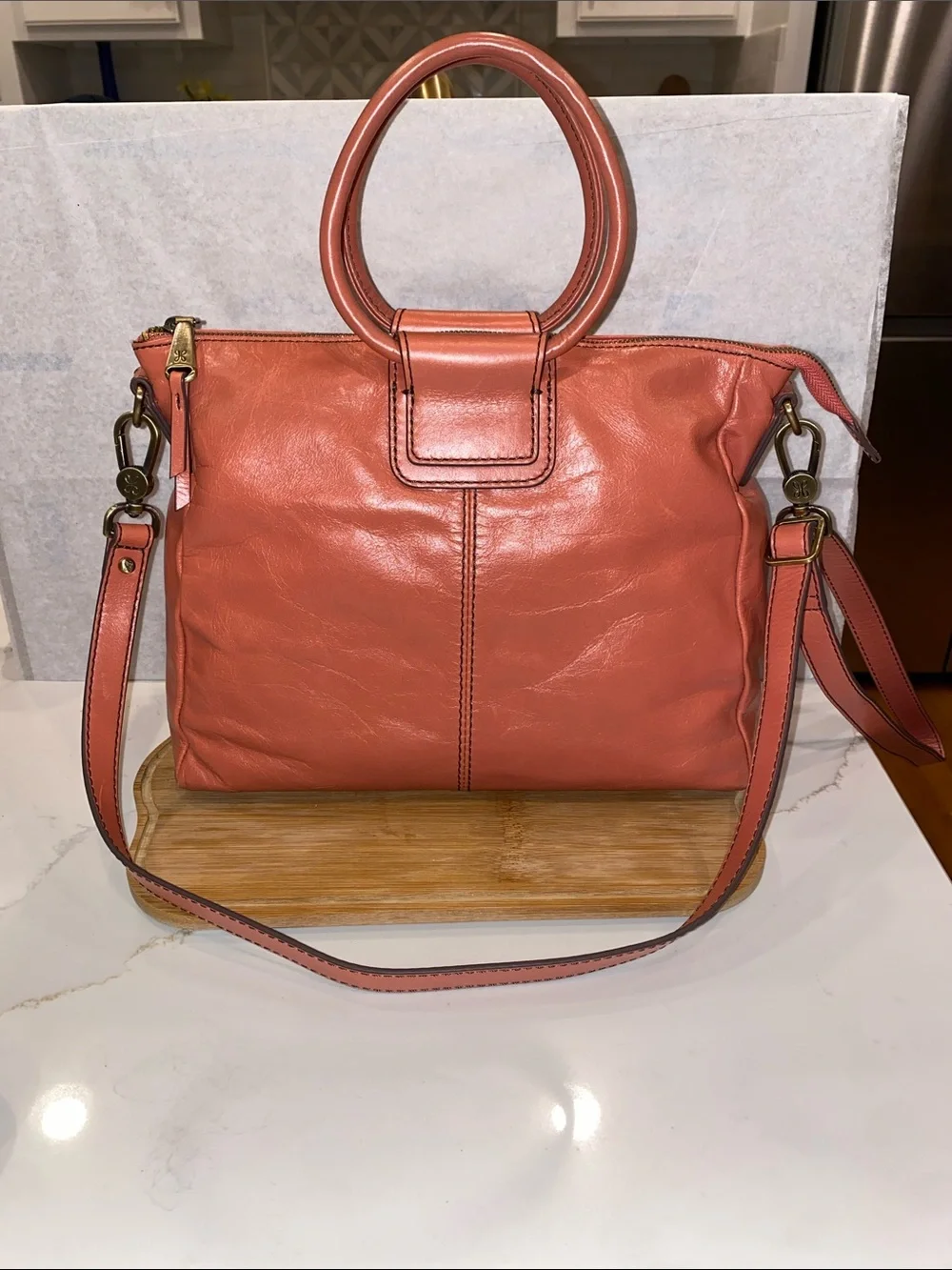 Hobo Sheila Leather Top-Handle Satchel crossbody- Cherry Blossom